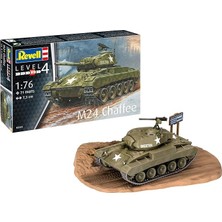 Revell 03323 M24 Chaffee, Çok Renkli + Revell - Su Bazlı Maket Boyası Beyaz Mat 18 ml (36105) + 1 Revell Set