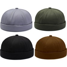 Rupen Kraft 4 Lü Set %100 Pamuk Cap Ayarlanabilir Docker Şapka Yazlık Takke Şapka Retro Şapka Takke Şapka