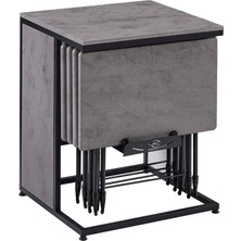 Pikma Antrasit Beton Medusa Boyalı Servis Sehpası