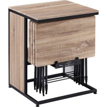 Pikma Meşe Medusa Boyalı Servis Sehpası