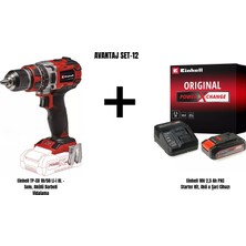 Einhell Set-12 (Einhell Tp-Cd 18/50 Li-I Bl Akülü Darbeli Vidalama+Einhell 18V 2,5 Ah Pxc Starter Kit, Akü & Şarj Cihazı)