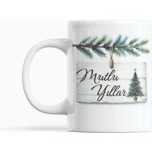 Nino Store Mutlu Yıllar Yılbaşı Kupa Bardak – Yeni Yıl Hediyesi Çam Ağacı Tasarımlı 300 ml