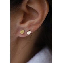 Yenigün Kuyumculuk 14 Ayar Altın Minimal Press Damla Küpe