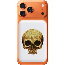 Senada iPhone 11 12 13 14 15 16 17 Pro Max Plus 4000 Mah Magsafe Powerbank Kablosuz Şarj Disco Skull