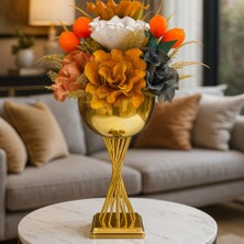 Lüks Olimpiyat- Latex Aranjman - Metal Gold Saksı