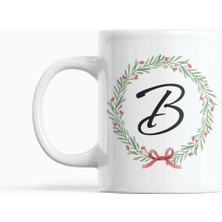 Nino Store Yılbaşı Harfli Çelenk Tasarım Kupa Bardak – Isim Baş Harfli Yeni Yıl Hediyesi 300 ml