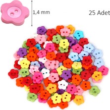 Limmy Çiçek Renkli Düğme Renkli Papatya Düğme 1,4 cm - 25 Adet