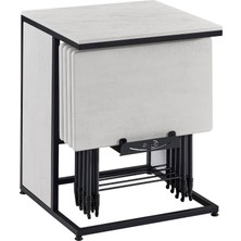 Pikma Ekru Beton Medusa Boyalı Servis Sehpası