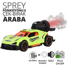 Smartfox Işıklı Sesli Spray Fonksiyonlu Çek Bırak Buhar Atan Pilli Metal Oyuncak Araba