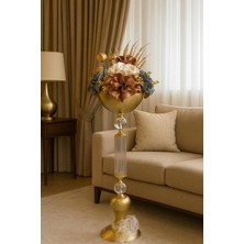 Lüks Saray Model - Latex Aranjman - Metal Gold Saksı