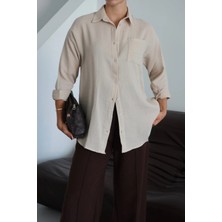 Intive Lingerie Tek Cepli Müslin Gömlek Bej Pt