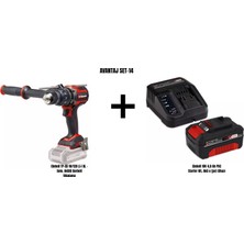 Einhell Set-14 (Einhell Tp-Cd 18/120 Li-I Bl Akülü Darbeli Vidalama+Einhell 18V 4,0 Ah Pxc Starter Kit, Akü & Şarj Cihazı)
