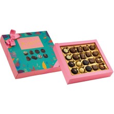 Özbience Renkli Çiçekli Kutu ve 245G Spesiyal Çikolata Seti