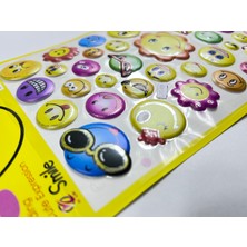 3D Kabartmalı Emoji Sticker Seti - Öğretmenler , Öğrenciler ve Çocuklar Için Gülen Yüz Etiketi