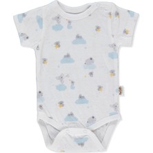 Bebetto Organik Süprem Double Kısa Kollu Body Ay (Organıc Stars And Koalas) Ekru