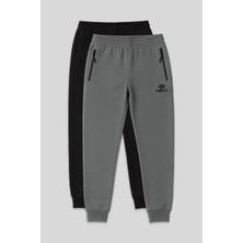 Tommy Life Standart Kalıp 2li Paket Haki-Siyah Erkek Eşofman Alt - 84587