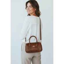 Class Bag Kadın Taba Çift Şeritli Minimal Günlük El & Omuz Çantası