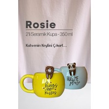 Rosie Ayı ve Panda Figürlü Seramik Kupa 350 ml