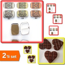 Özbience Ayasofya Baskılı Enfiye Kutusu ve Kalp Tasarımlı Çikolata Not Defteri Seti