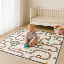 Babytex Oyun Halısı 140 x 100 Cm, Yumuşak Hijyenik Sessiz Güvenli Oyun Matı Rulo Oyun Halısı