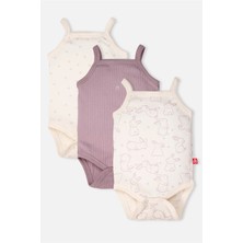 Bebetto Ip Askılı Body 3lü (Cute Bunny) Mor