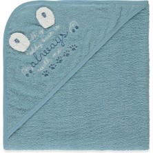 Bebetto Kapşonlu Havlu (Teddy Bear) Mavi