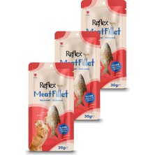 Reflex Plus Meat Fillet Yetişkin Kediler Için Ödül Maması Uskumru 30 gr Üçlü Paket