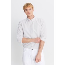 Altınyıldız Classics Tailored Slim Fit Dar Kesim Düğmeli Yaka Gofre Desenli Gömlek