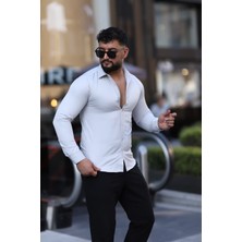 L-KOM Slim Fit Uzun Kollu Kolay Ütülenebilir Gömlek