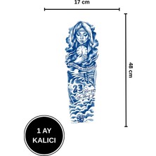12 Saat Sonra Kararan Büyük Boy Rahibe Figürlü Geçici Kol Dövmesi Tattoo 17X48 cm