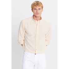 Altınyıldız Classics Tailored Slim Fit Dar Kesim Düğmeli Yaka Gofre Desenli Gömlek