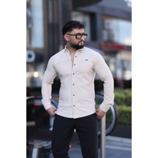 L-KOM Slim Fit Uzun Kollu Klasik Yaka Düğmeli Gömlek - Şık & Günlük Kombin