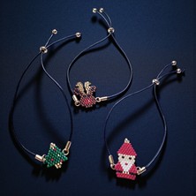 Bengü Accessories Yılbaşı Temalı Üçlü Bileklik Seti – Noel Baba,yılbaşı Ağacı ve Geyik