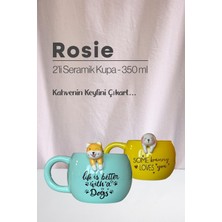 Rosie Köpek ve Tavşan Figürlü Seramik Kupa 350 ml