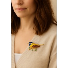 Sacce Scarves & Accessories Renkli Vintage Kuş Broş – Emaye Detaylı Zarif Aksesuar