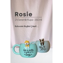 Rosie Köpek ve Panda Figürlü Seramik Kupa 350 ml