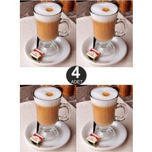 Özbience 4'lü Kulplu Cam Latte ve Cappuccino Kupası Seti, Şık ve Dayanıklı