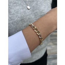 Tep's Jewellery Hallow Çift Renkli Gümüş Zincir Bileklik