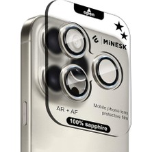 Yenibağ iPhone 15 Pro / 15 Pro Max ile Uyumlu Orijinal Safir Cam (%99.9 Saflıkta Gerçek Safir) Cihazın Kendi Lensleri ile Aynı Materyal Lens Koruyucu Kamera Camı (Titanyum)