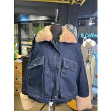 Sagi Kadın Yakası Içi Kürklü Cepli Uzun Kollu Mont Kaban