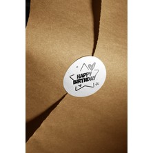 Fark Kutu Happy Birthday Yuvarlak Dekoratif Etiket Sticker 4 cm – 108 Adet