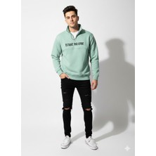 Ribana Classic Unisex Regular Fit Fermuarlı Yumuşak Dokulu Üç Iplik Uzun Kollu Sweatshirt
