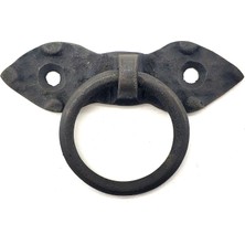 Skygo Antika Tarz Dekoratif Pirinç Yaprak Mobilya Kulbu, Kapı Kilit Halkası - 80 Mm, Oksit