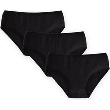 Cigit Üçlü Kız Külot Set 2-9 Yaş Siyah