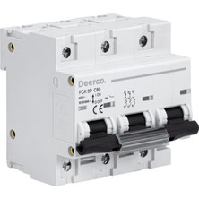 Deerco Otomatik Sigorta 125 Amper 3 Kutup 6ka C Tipi Geniş Kasa