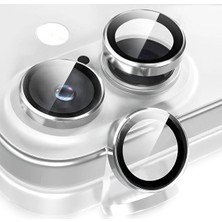 Fibaks iPhone 17 Kılıf Premium Ar+ Af Pürüzsüz Çerçeveli Tam Koruma Gümüş Kamera Lens Koruyucu