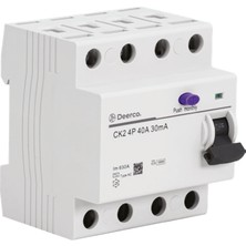 Deerco 4 Kutuplu Elektronik Kaçak Akım Koruma Rölesi 63 Amper 300 Ma (Hafif Hizmet)