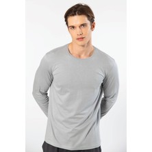 Cacharel Erkek Modal Pamuk Bisiklet Yaka T-Shirt 2242/GRI