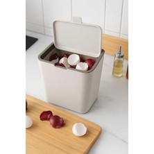 Primanova Flip Banyo Mutfak Tezgah Üstü Çöp Kovası - Bej