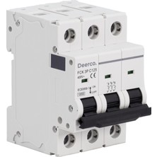 Deerco Otomatik Sigorta 125 Amper 3 Kutup 10KA C Tipi Dar Kasa